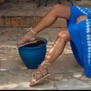 Zara NATURAL WOVEN STRAP SANDALS 6.5 222/i